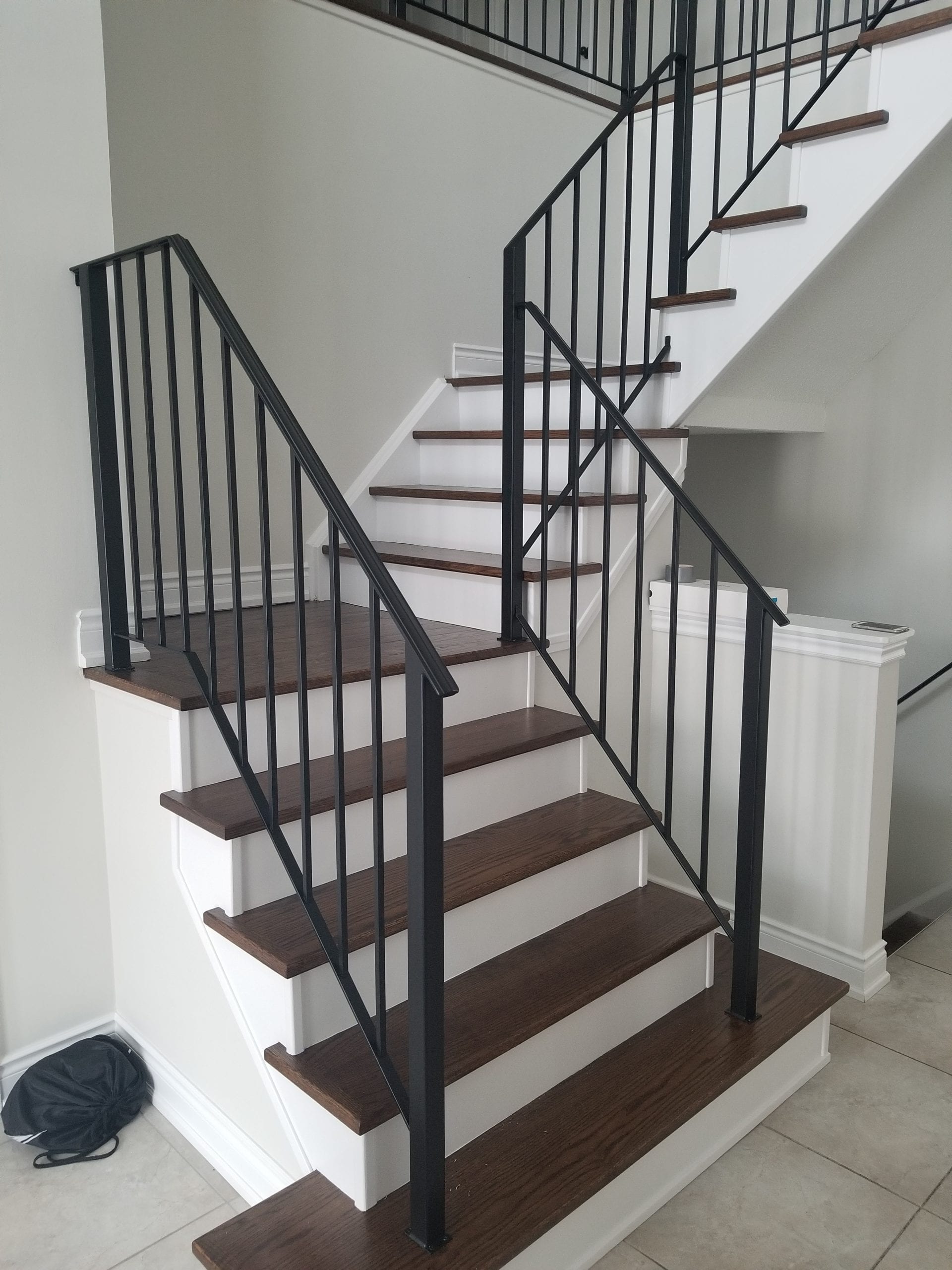 handicapped angled stair rails